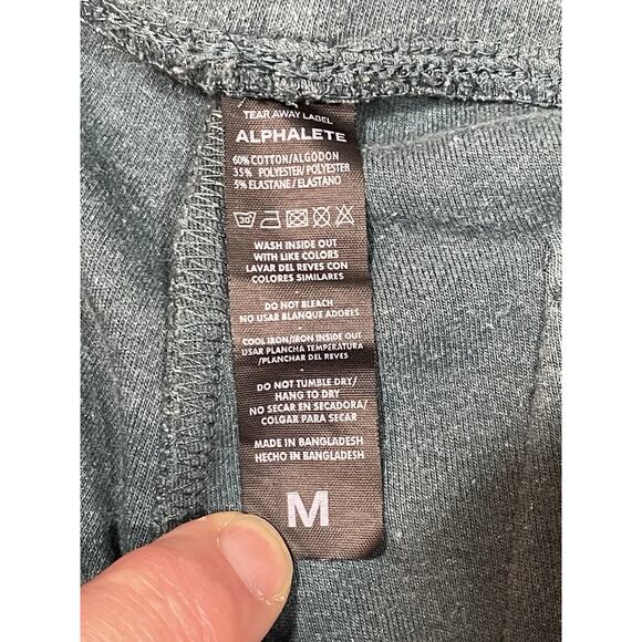 Alphalete Men’s Joggers/Sweatpants Size Medium Fleece Green Zip Pockets-Casual - Picture 10 of 10